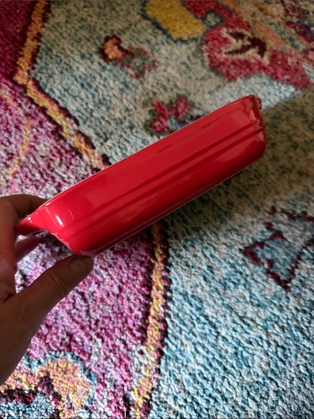 Le Creuset Cerise Red Stoneware Baking Dish with Cream Interior - Picture 6 of 7